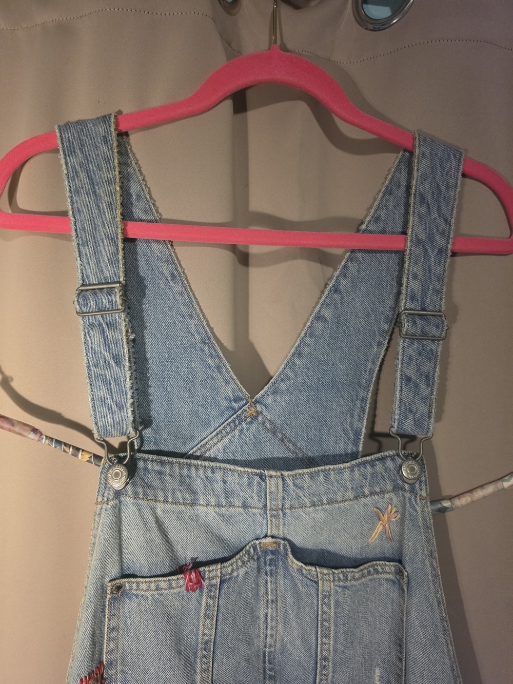 Old Navy 3X Overall Shorts - Like New With Small Custom Accents - Picture 3 of 6